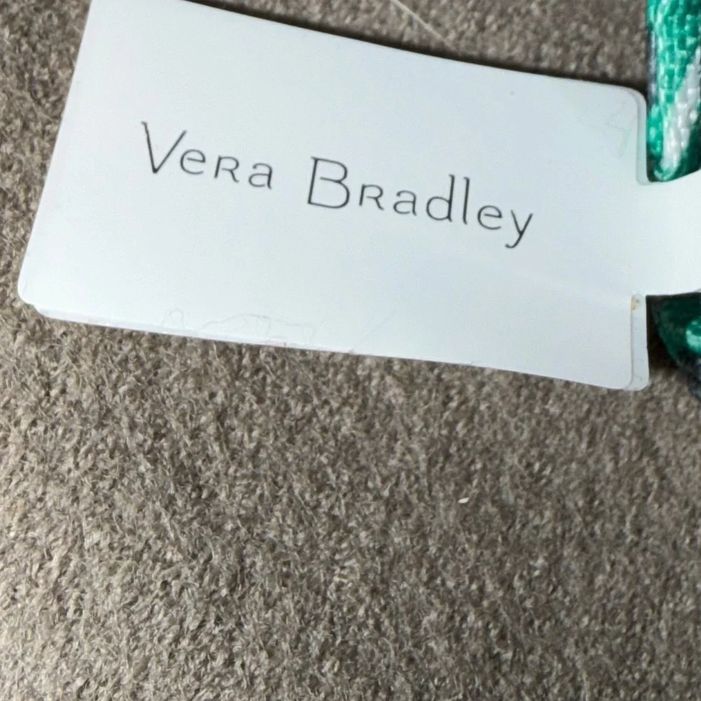 Vera Bradley Lighten Up Wide Lanyard Coastal Paradise Floral Grey 28182-U57 NEW
